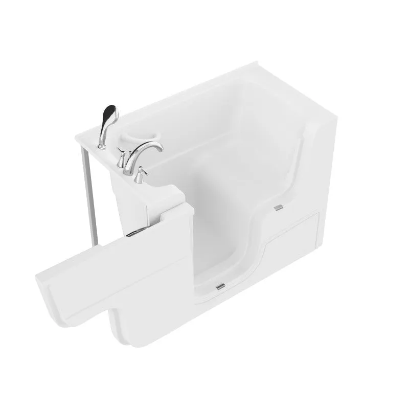 ANZZI Coupe Series 29 in. x 53 in. Left Drain Wheelchair Access Walk-In Soaking Tub in White