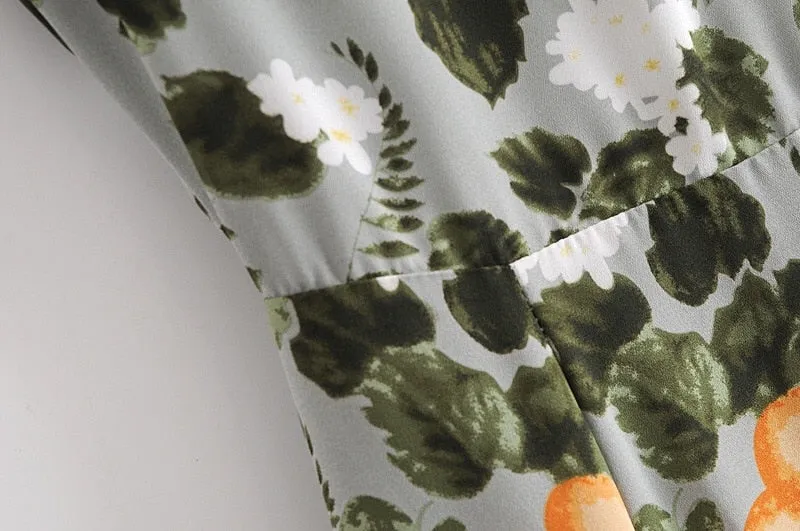 Boho Midi Dress, Madarin Garden Green