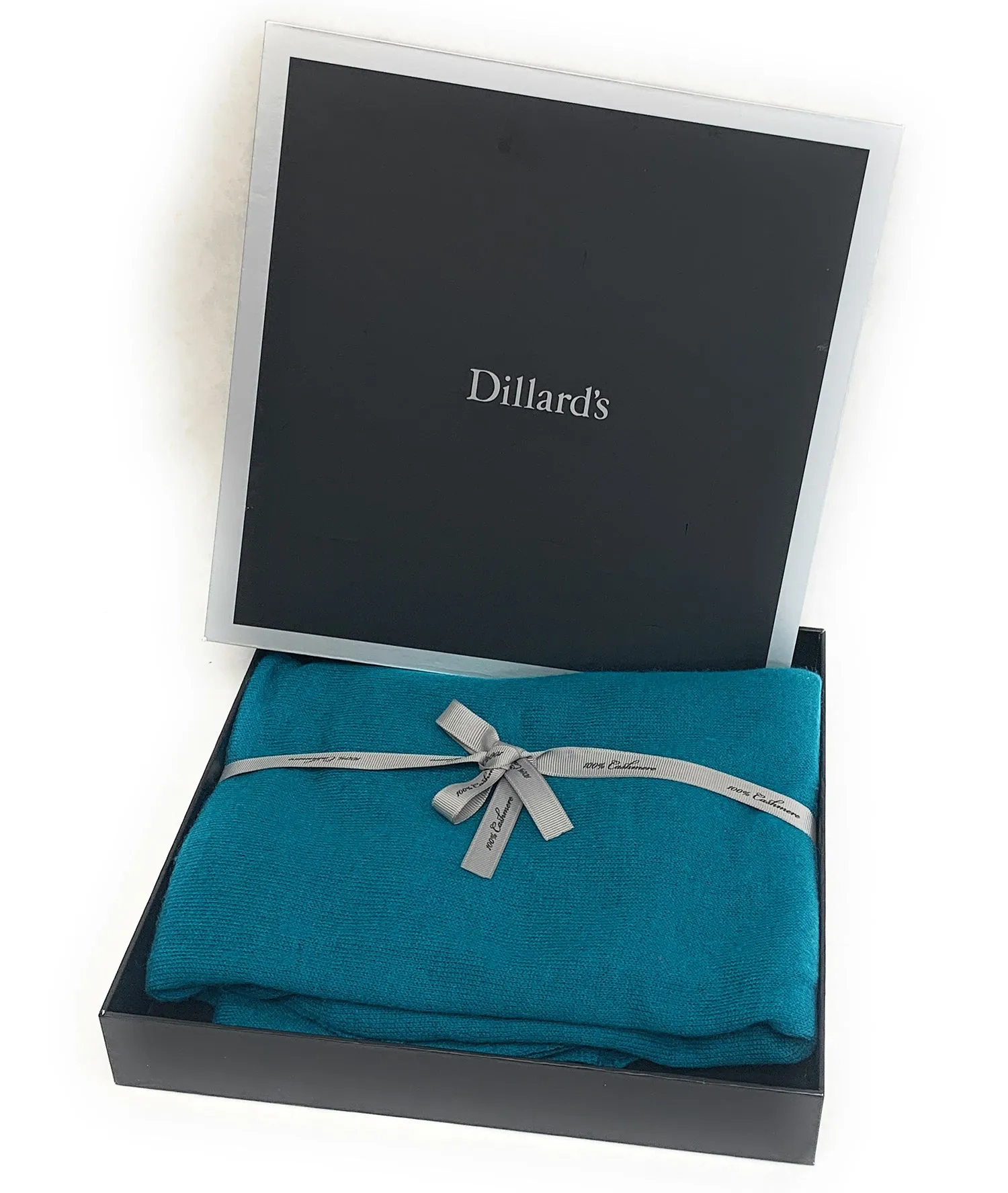 DILLARD's 100% CASHMERE Scarf/Wrap TURQUOISE - NEW in Box
