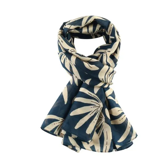 Flower Burst Scarf | Navy