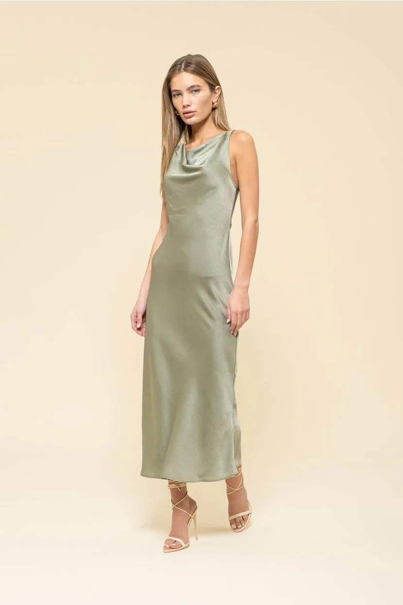 Mandi Satin Midi Dress