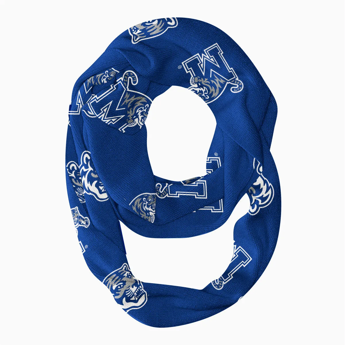 Memphis Tigers Repeat Logo Game Day Collegiate Women Light Weight Ultra Soft Infinity Scarf by Vive La Fete