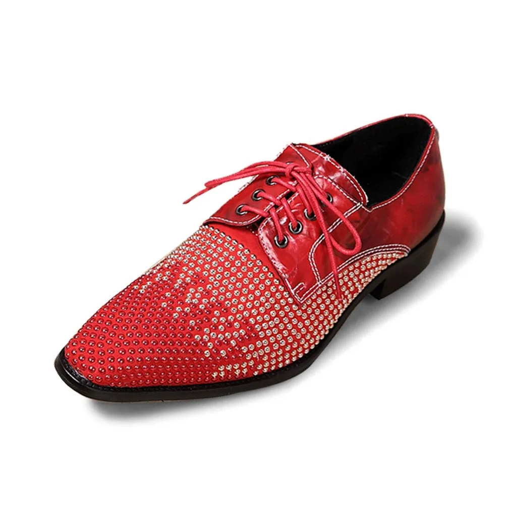 Mens Low Top Lace up Oxfords with Decoration