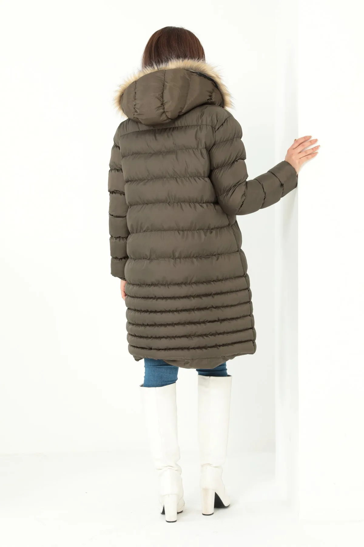 MPL Women's Regular Fit Lined Hooded Comfortable Coat 5010 - Ladispoli