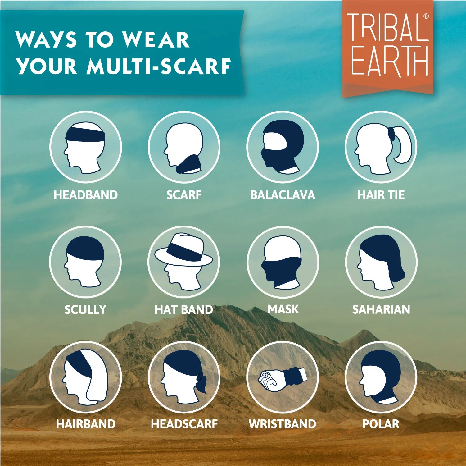 Multi Scarf | Face Mask | Bandana | Headband - American Flag