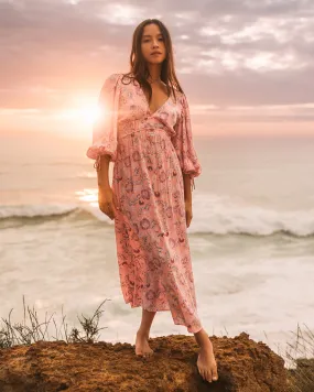 Paradise Sky Midi Dress - Peach Paradise