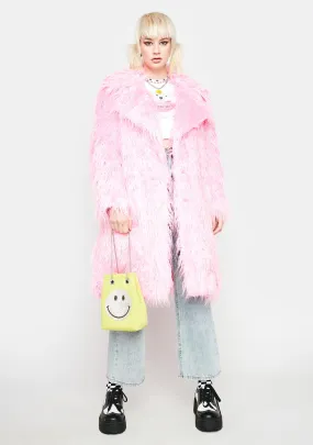 Pink Genki Faux Fur Coat