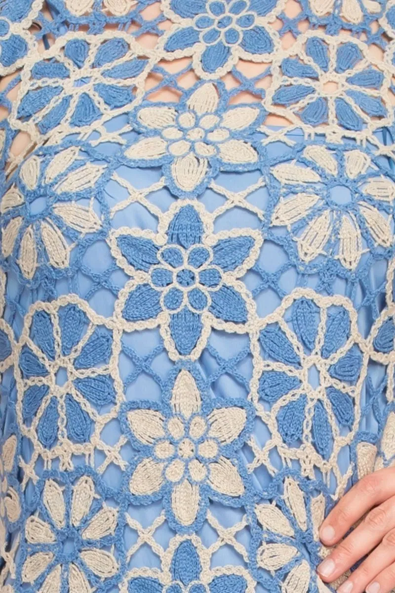 Taylor Sleeveless Crochet Lace Sheath Dress