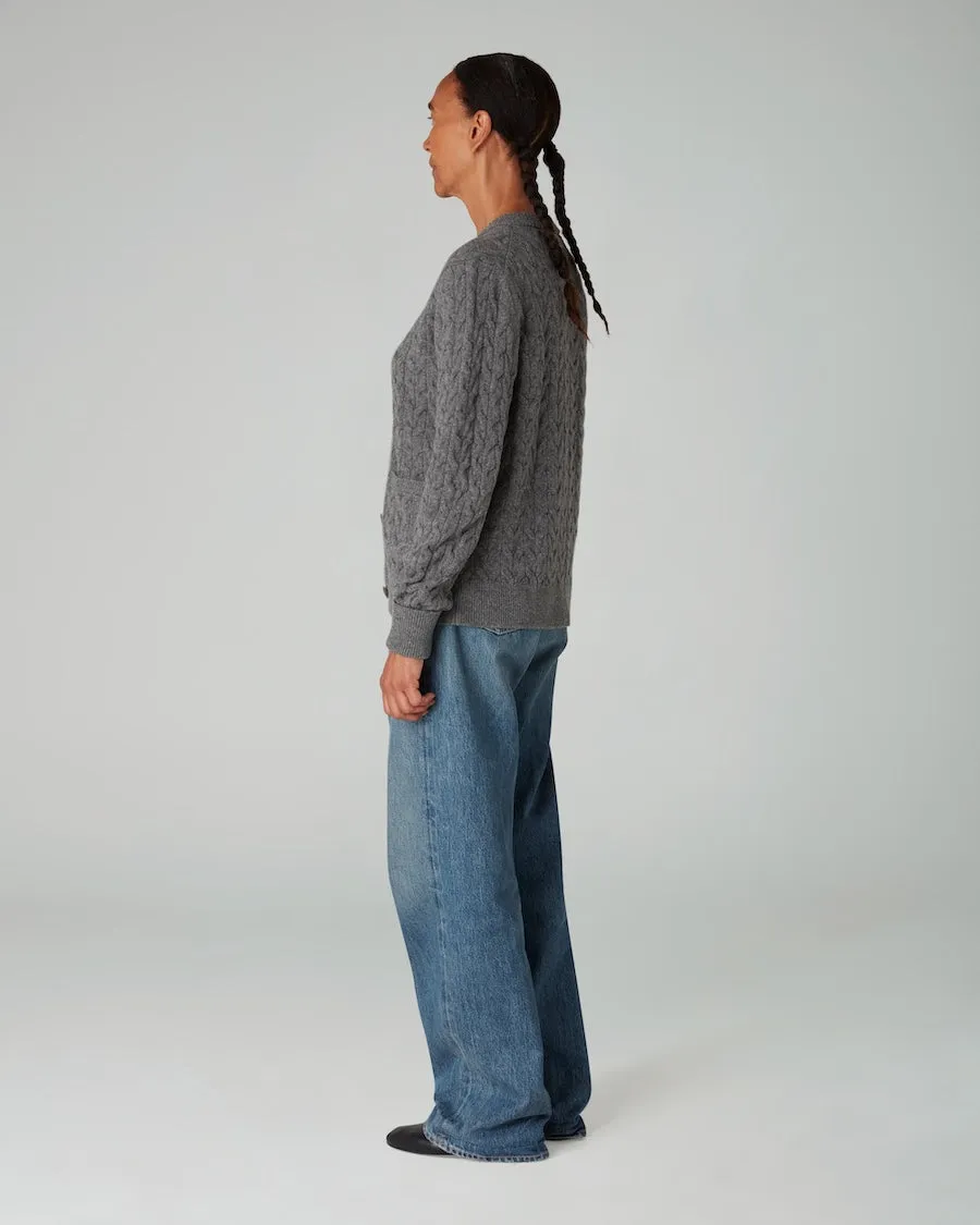 The CABLE CARDIGAN - Atlantic Grey
