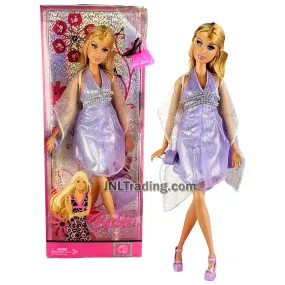 Year 2007 Barbie Fashion Fever Series 12 Inch Doll - SUMMER M6575 in Glittering Lavender Dress with Shawl Wrap, Purse and Hairbrush
